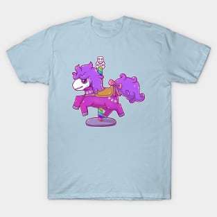 Cute Sugar Skull Carousel Horse Halloween Pastel Colors T-Shirt